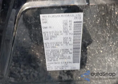 2019 Nissan Pathfinder Sv из США, поврежденный, VIN 5N1DR2MN7KC578196